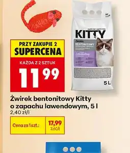 Biedronka Żwirek bentonitowy Kitty o zapachu lawendowym oferta