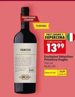 Biedronka Wino półwytrawne czerwone Exclusive Selection Primitivo Puglia oferta
