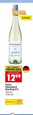 Biedronka Wino bezalkoholowe Peter Weinbach Riesling 0% oferta