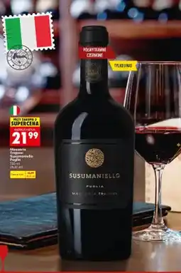 Biedronka Wino czerwone półwytrawne Masseria Trajone Susumaniello Puglia oferta