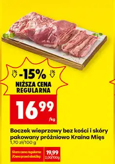 Biedronka Boczek wieprzowy bez kości i skóry pakowany próżniowo Kraina Mięs oferta