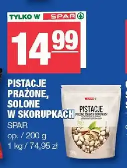Spar Pistacje prażone solone w skorupkach Spar oferta