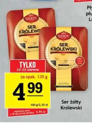 Ser żółty Królewski Sierpc plastry