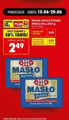 Biedronka Masło Ekstra Polskie Mlekovita , 200 g oferta