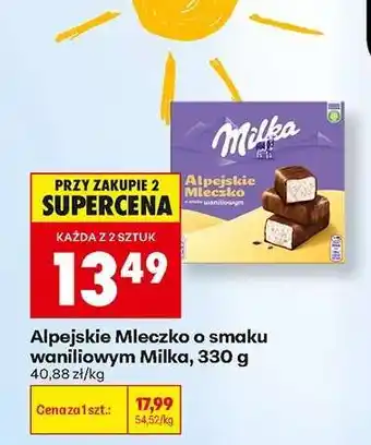 Biedronka Alpejskie Mleczko o smaku waniliowym Milka 330 g oferta