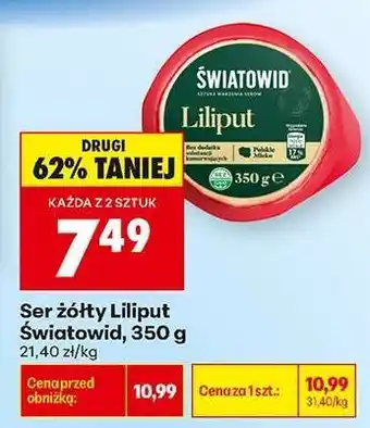 Biedronka Ser żółty Liliput Światowid, 350 g oferta