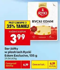 Biedronka Ser żółty w plastrach Rycki Edam Exclusive , 135 g oferta