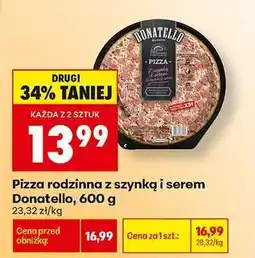 Biedronka Pizza rodzinna z szynką i serem Donatello 600 g oferta