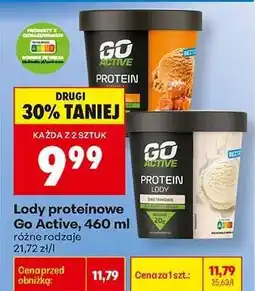 Biedronka Lody proteinowe Go Active, 460 ml oferta