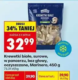 Biedronka Krewetki białe surowe , w pancerzu , bez głowy oczyszczone , Marinero 450 g oferta