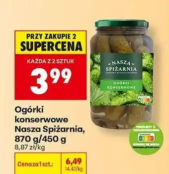 Biedronka Ogórki konserwowe Nasza Spiżarnia, 870 g/450 g oferta