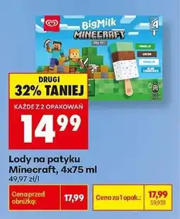 Biedronka Lody na patyku Minecraft, 4x75 ml oferta