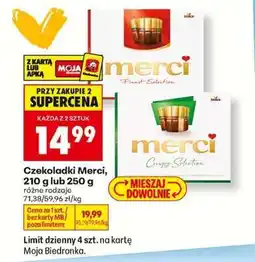 Biedronka Czekoladki Merci, 210 g lub 250 g oferta