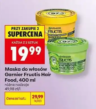 Biedronka Maska do włosów Garnier Fructis Hair Food, 400 ml oferta