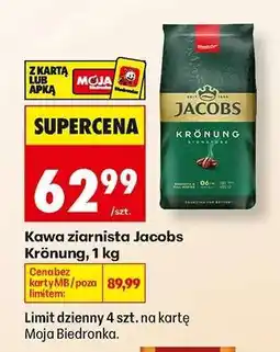 Biedronka Kawa ziarnista Jacobs Kronung, 1 kg oferta