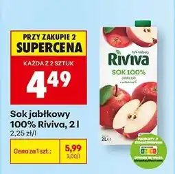 Biedronka Sok jabłkowy 100% Riviva, 2 l oferta