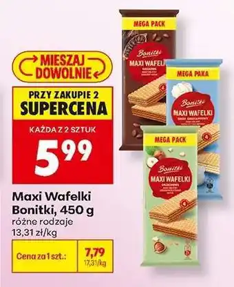 Biedronka Maxi Wafelki Bonitki, 450 g oferta