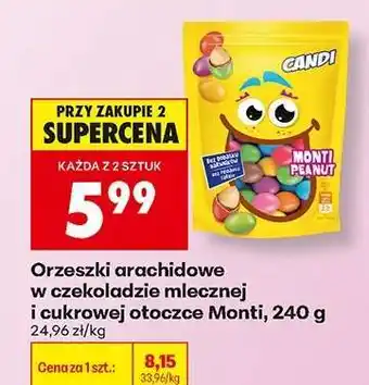 Biedronka Orzeszki arachidowe w czekoladzie mlecznej i cukrowej otoczce Monti, 240 g oferta