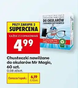 Biedronka Chusteczki nawilżane do okularów Mr Magic 60 szt oferta