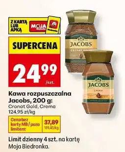 Biedronka Kawa rozpuszczalna Jacobs, 200 g oferta