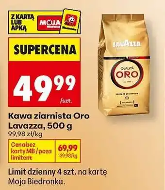 Biedronka Kawa ziarnista Oro Lavazza, 500 g oferta