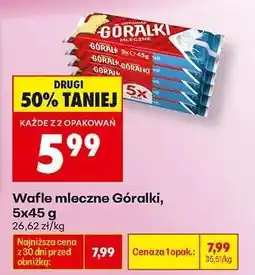 Biedronka Wafle mleczne Góralki, 5x45 g oferta