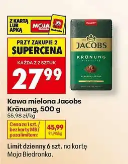 Biedronka Kawa mielona Jacobs Krönung, 500 g oferta