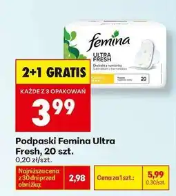Biedronka Podpaski Femina Ultra Fresh, 20 szt oferta