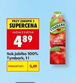 Biedronka Sok jabłko 100% Tymbark, 1 l oferta