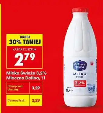 Biedronka Mleko Świeże 3,2% Mleczna Dolina, 1l oferta