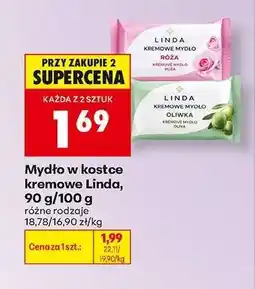 Biedronka Mydło w kostce kremowe Linda, 90 g/100 g oferta