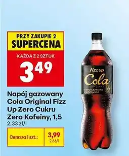 Biedronka Napój gazowany Cola Original Fizz Up Zero Cukru Zero Kofeiny, 1,5 oferta