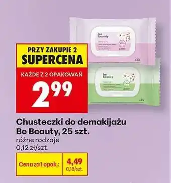 Biedronka Chusteczki do demakijażu Be Beauty, 25 szt oferta