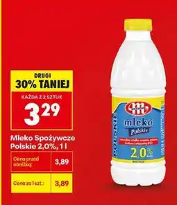 Biedronka Mleko Spozywcze Polskie 2,0%, 1l oferta