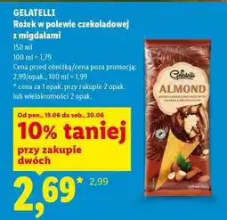Lidl GELATELLI Rożek w polewie czekoladowej z migdałami oferta