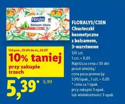 Lidl FLORALYS/CIEN Chusteczki kosmetyczne z balsamem, 3-warstwowe oferta