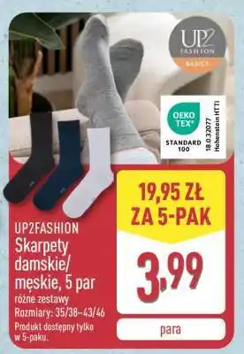 ALDI UP2FASHION Skarpety damskie/męskie, 5 par oferta