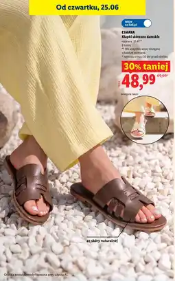 Lidl ESMARA Klapki skórzane damskie oferta