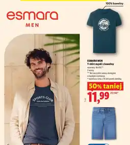 Lidl ESMARA MEN T-shirt męski z bawełny oferta