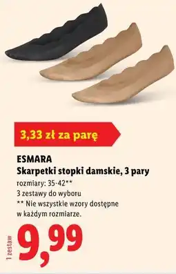 Lidl ESMARA Skarpetki stopki damskie, 3 pary oferta