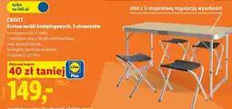 Lidl CRIVIT Zestaw mebli kempingowych, 5 elementów oferta