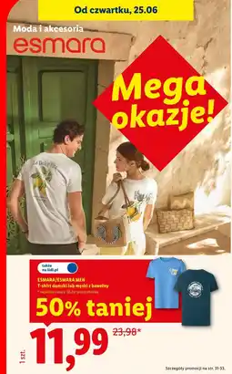 Lidl Esmara / Esmara Men T-shirt damski lub męski z bawełny oferta
