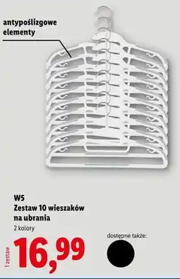 Lidl W5 Zestaw 10 wieszaków na ubrania oferta