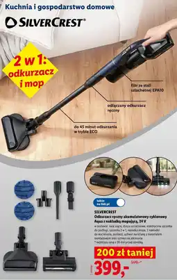 Lidl SILVERCREST Odkurzacz ręczny akumulatorowy cyklonowy Aqua z nakładką mopującą, 24 V oferta