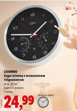 Lidl LIVARNO Zegar ścienny z termometrem i higrometrem oferta