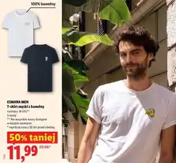 Lidl ESMARA MEN T-shirt męski z bawełny oferta