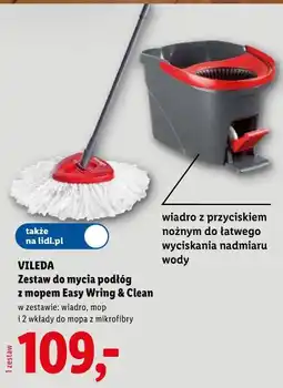 Lidl VILEDA Zestaw do mycia podłóg z mopem Easy Wring & Clean oferta