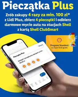 Lidl Pieczątka Plus - Darmowe mycie auta na stacjach Shell oferta