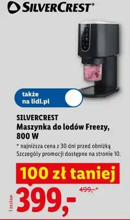 Lidl SILVERCREST Maszynka do lodów Freezy, 800 W oferta