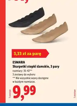 Lidl Skarpetki stopki damskie Esmara 3-pak oferta